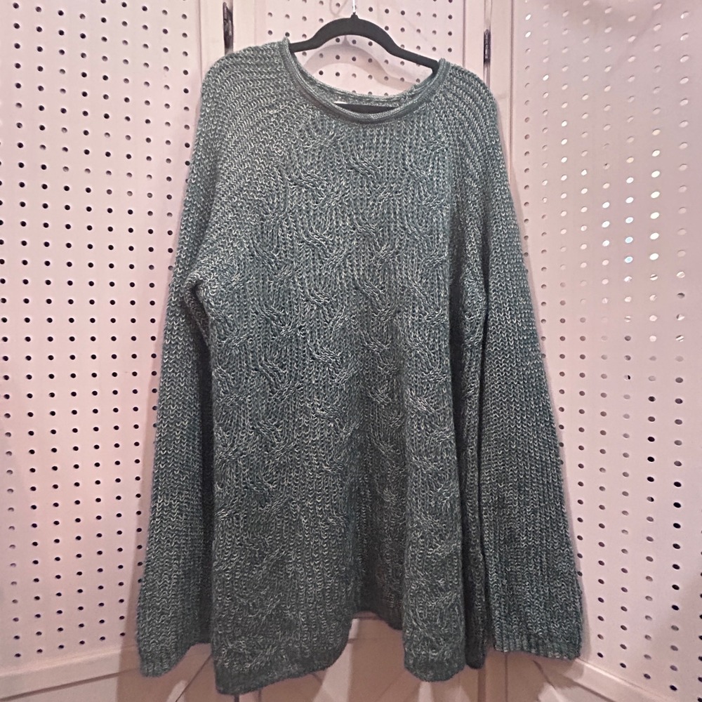SONOMA Goods For Life Teal Marled Knit Sweater Plus Size 2X - Picture 3 of 8